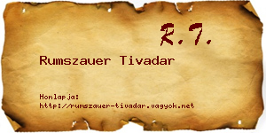 Rumszauer Tivadar névjegykártya